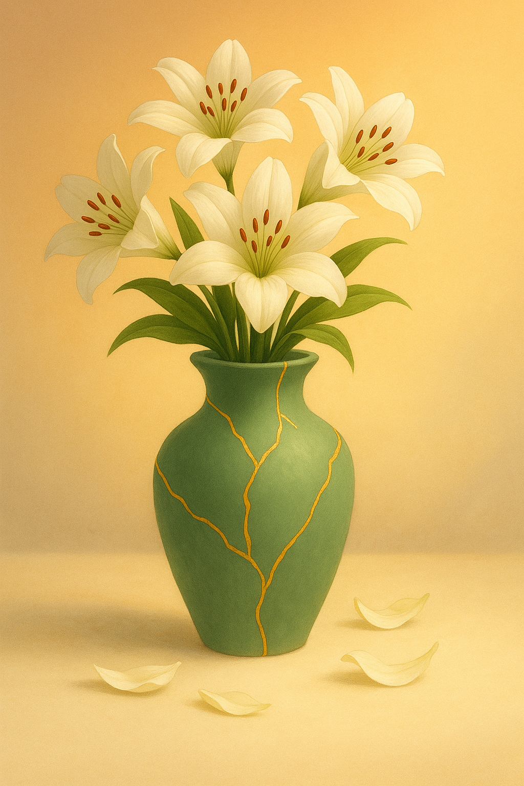 Blooming vase at sunrise